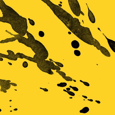 sarı arka plan doku soyut siyah boya splatters