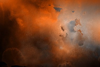 Kağıt arka plan üzerinde turuncu suluboya boya