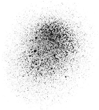 Beyaz arka planda siyah sprey boya