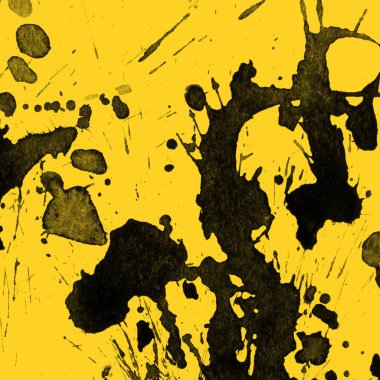 sarı arka plan doku soyut siyah boya splatters