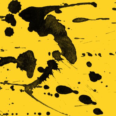 sarı arka plan doku soyut siyah boya splatters