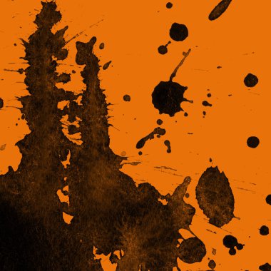 orangebackground doku soyut siyah boya splatters