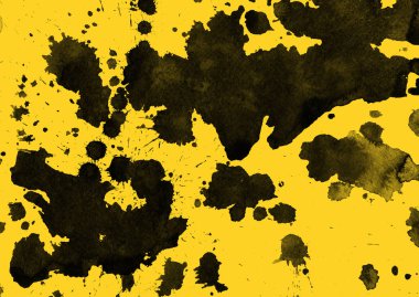 sarı arka plan doku soyut siyah boya splatters