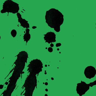 yeşil arka plan doku soyut siyah boya splatters