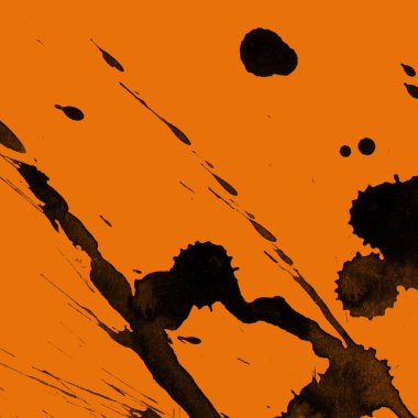 orangebackground doku soyut siyah boya splatters