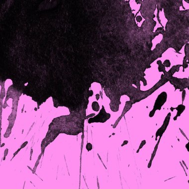 Soyut siyah boya doku turuncu zemin üzerine splatters