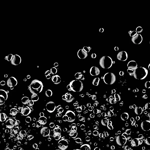 Fondo Pantalla Abstracto Con Burbujas Jabón Sobre Fondo Oscuro — Foto de Stock