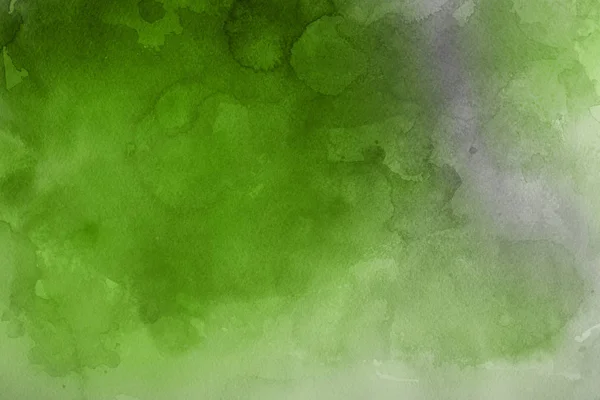 Tinta Aquarela Verde Sobre Papel Fundo Abstrato — Fotografia de Stock