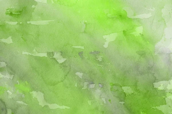Peinture Aquarelle Verte Sur Papier Fond Abstrait — Photo