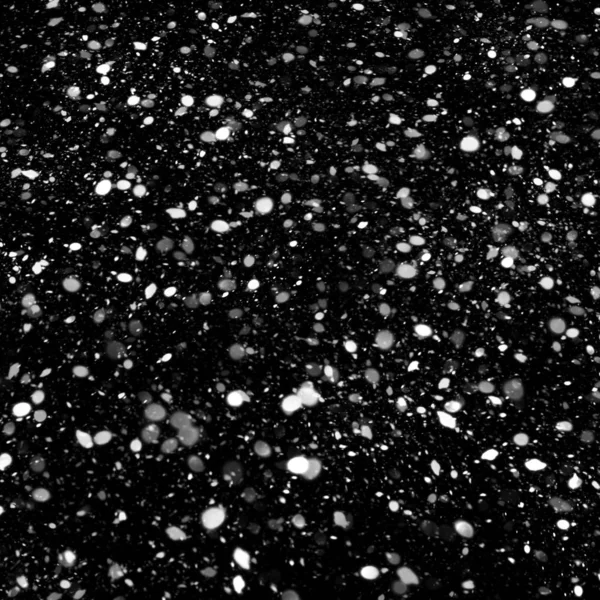 Abstrakte Tapete Mit Fallendem Schnee Auf Schwarzem Hintergrund — Stockfoto