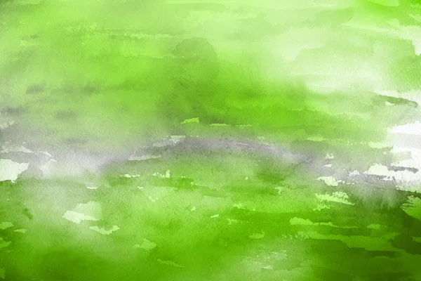 Groene Aquarel Verf Abstracte Achtergrond Van Papier — Stockfoto