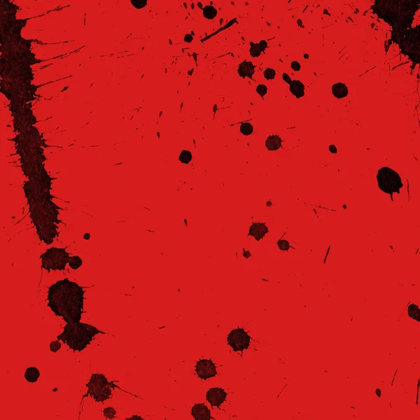 Abstract Black Paint Splatters Texture Red Background — Stock Photo, Image