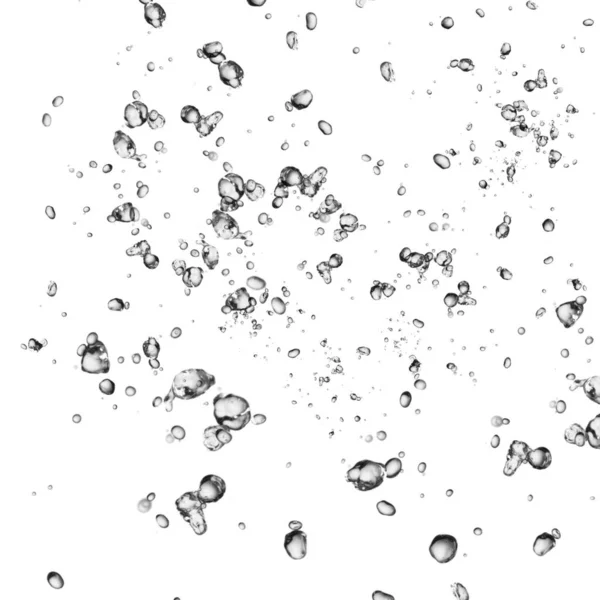Elszigetelt Víz Buborékok Fehér Háttér — Stock Fotó