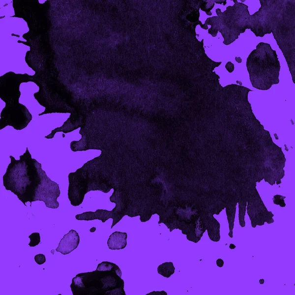 Abstrait Noir Peinture Éclaboussures Texture Sur Fond Violet — Photo