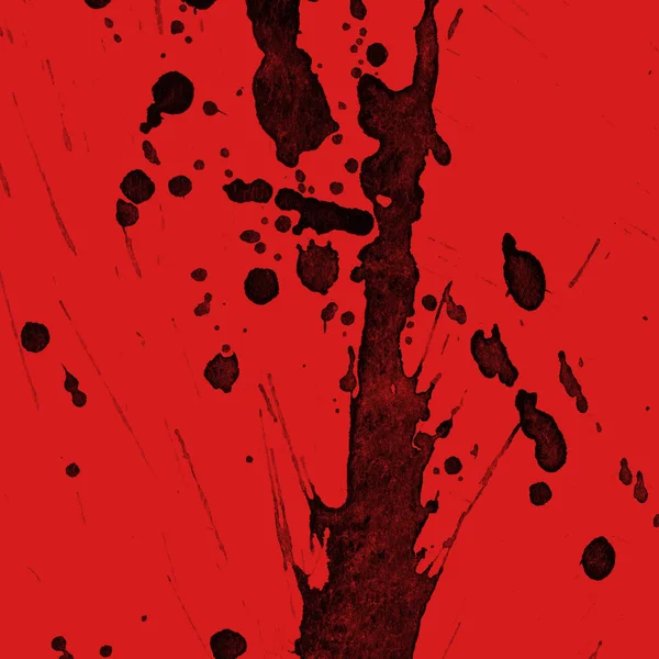 Abstract Black Paint Splatters Texture Red Background — Stock Photo, Image