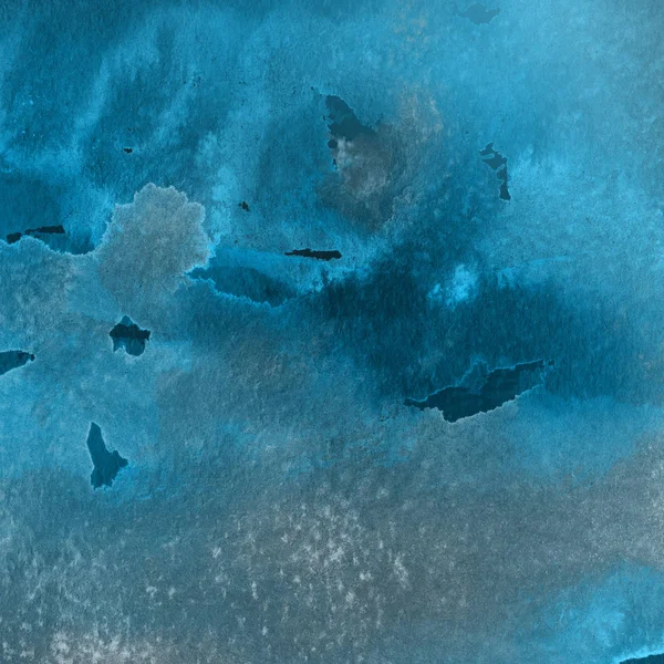 Ciemnym Niebieskim Tle Akwarela Tekstury — Zdjęcie stockowe