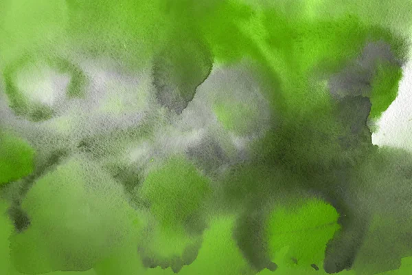 Groene Aquarel Verf Abstracte Achtergrond Van Papier — Stockfoto