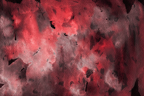 Red watercolor paint on paper abstract background