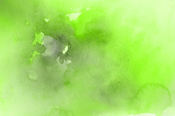 Groene Aquarel Verf Abstracte Achtergrond Van Papier — Stockfoto