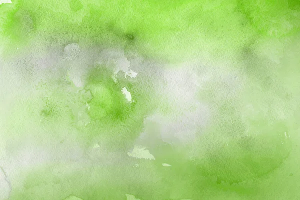 Tinta Aquarela Verde Sobre Papel Fundo Abstrato — Fotografia de Stock