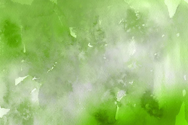 Tinta Aquarela Verde Sobre Papel Fundo Abstrato — Fotografia de Stock