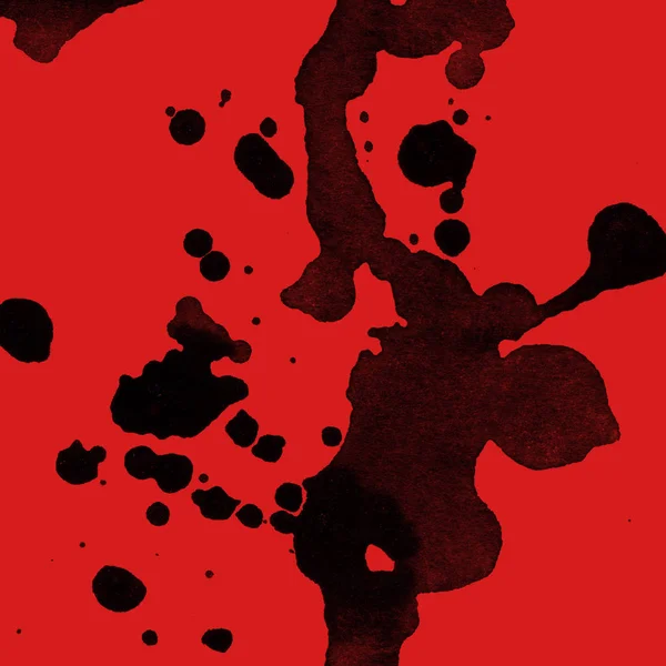 Abstraktní Černá Barva Stříkance Textury Červeném Pozadí — Stock fotografie