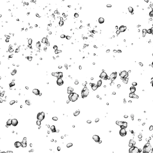 Geïsoleerde Water Bubbels Witte Achtergrond — Stockfoto