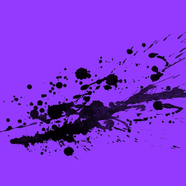 Αφηρημένο Μαύρο Χρώμα Splatters Υφή Μοβ Φόντο — Φωτογραφία Αρχείου