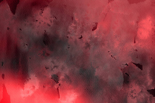 Red watercolor paint on paper abstract background