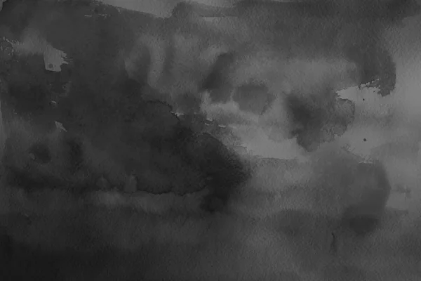 Peinture Aquarelle Noire Sur Papier Fond Abstrait — Photo