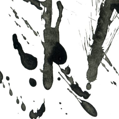 Beyaz arka plan doku soyut siyah boya splatters