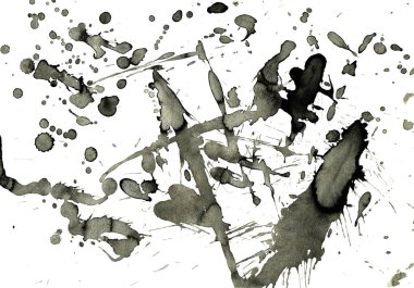 Beyaz arka plan doku soyut siyah boya splatters