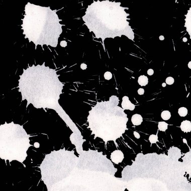 Soyut Beyaz boya doku siyah arka plan üzerine splatters