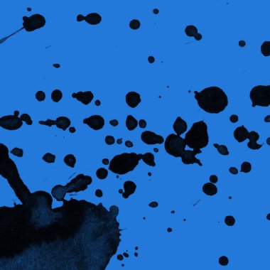 mavi arka plan doku soyut siyah boya splatters