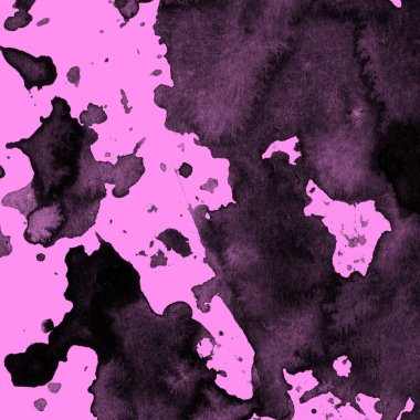 Soyut siyah boya doku pembe bir arka plan üzerinde splatters