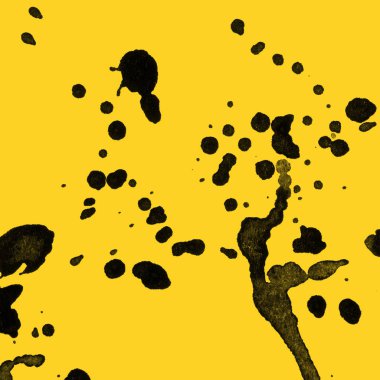 sarı arka plan doku soyut siyah boya splatters