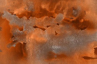 sulu boya boyama doku ile turuncu arka plan