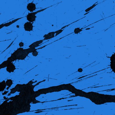 mavi arka plan doku soyut siyah boya splatters