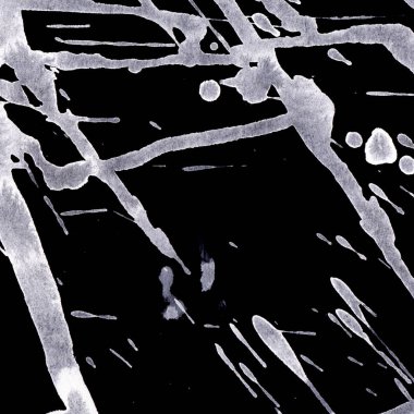 Soyut Beyaz boya doku siyah arka plan üzerine splatters