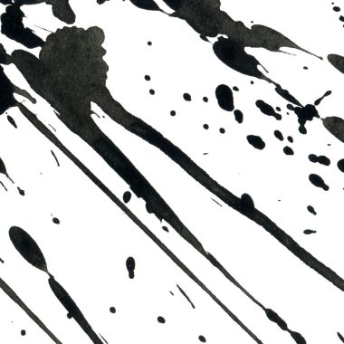 Beyaz arka plan doku soyut siyah boya splatters