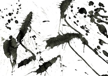 Beyaz arka plan doku soyut siyah boya splatters