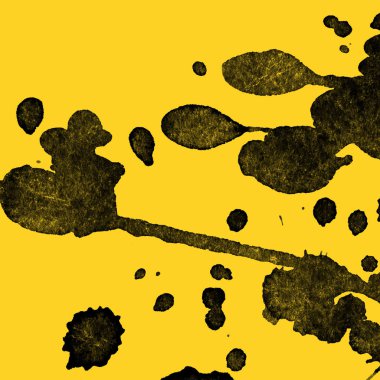 sarı arka plan doku soyut siyah boya splatters