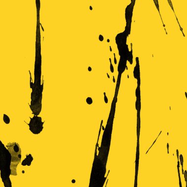 sarı arka plan doku soyut siyah boya splatters