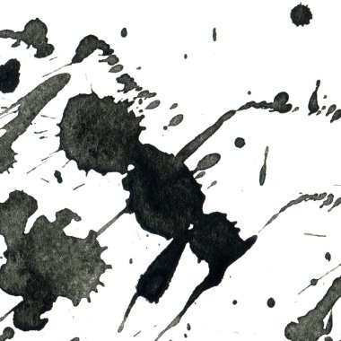 Beyaz arka plan doku soyut siyah boya splatters
