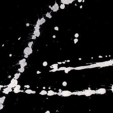 Soyut Beyaz boya doku siyah arka plan üzerine splatters