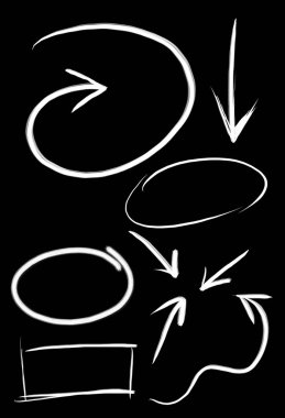 siyah arka plan üzerine beyaz okları ayarla