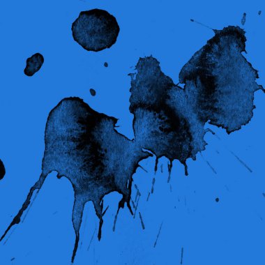 mavi arka plan doku soyut siyah boya splatters