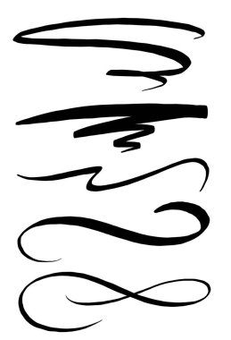 Beyaz arka planda siyah fırça darbeleri