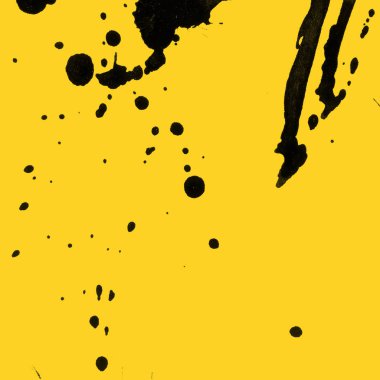 sarı arka plan doku soyut siyah boya splatters