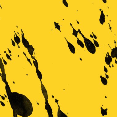 sarı arka plan doku soyut siyah boya splatters